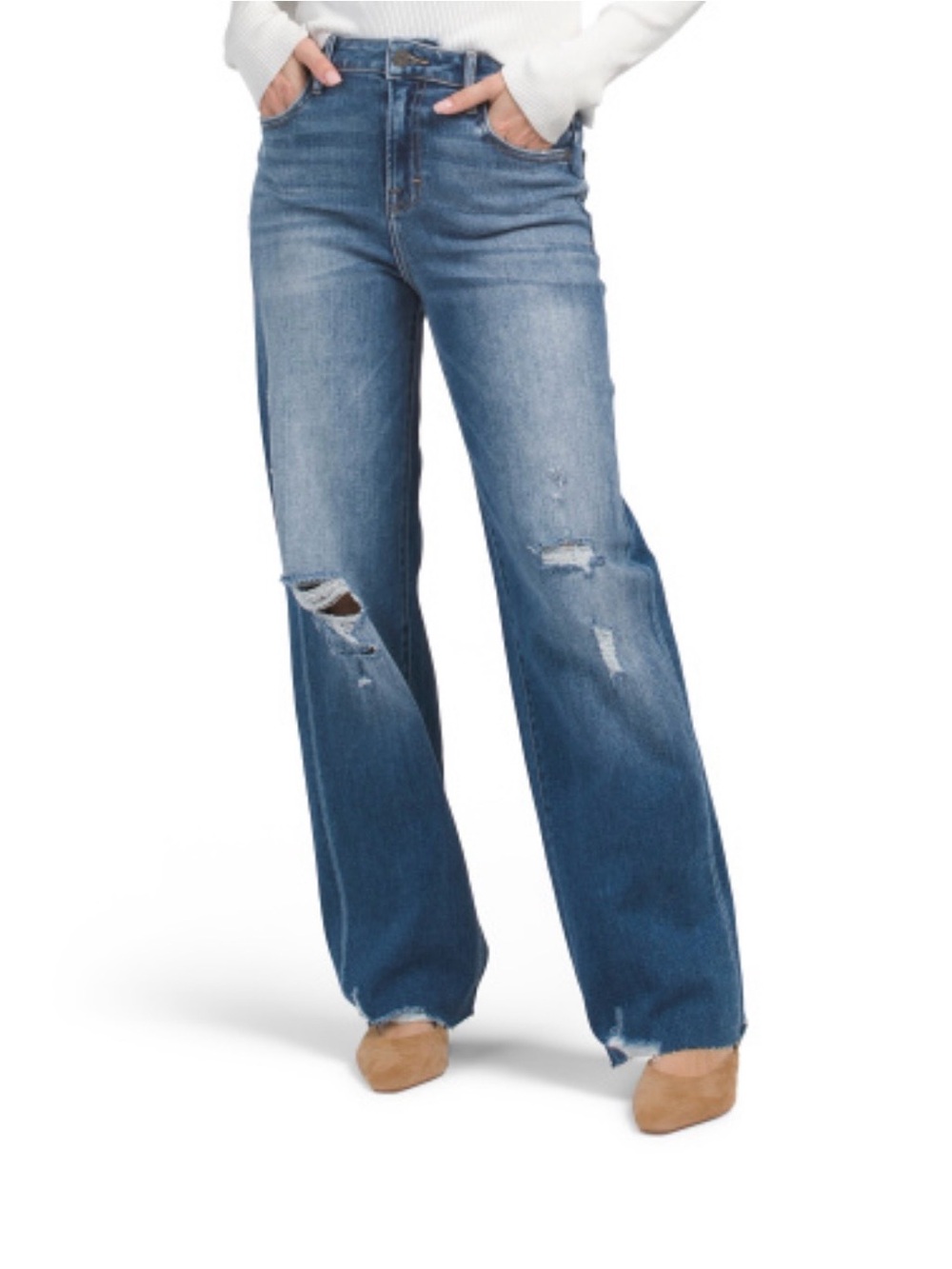 HIDDEN Logan Distressed Stretch Dad Jeans NWT